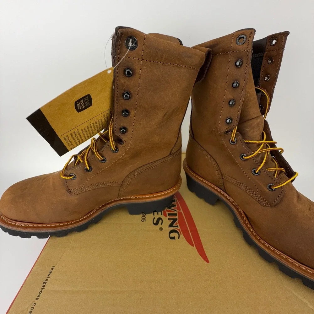 Red Wing 4420 LoggerMax Boots Mens 8.5 E2 Steel Toe Waterproof Vibram NIB